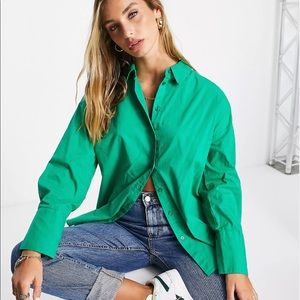 Oversized Green Button Up Shirt
